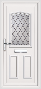 Aberdeen Diamond Lead white upvc front door